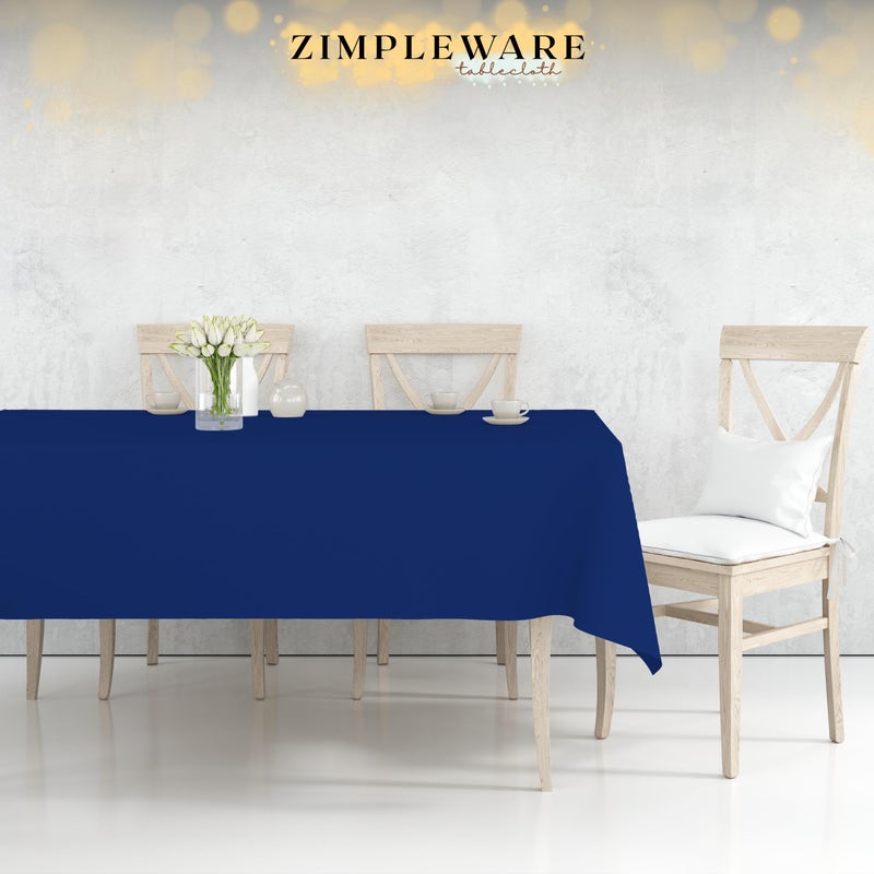 ZIMPLEWARE Premium Navy Blue Plastic Table Cloth Disposable (12 Pk) Plastic Tablecloths for Rectangle Tables (54in x 108in) Party Table Cloths Disposable for 6ft to 8ft Rectangle Tables - Image 4